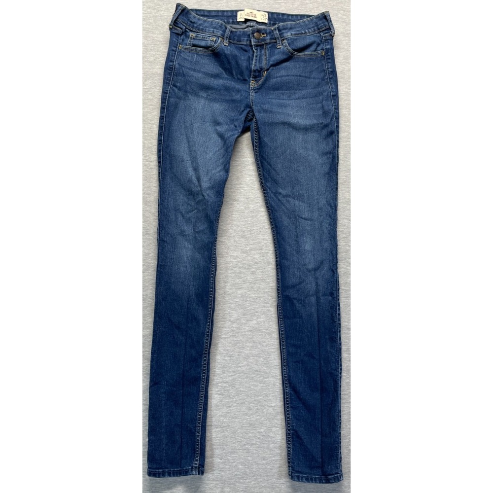 Hollister Super Skinny Jeans Womens 7L Blue Denim Medium Wash Mid Rise Stretch